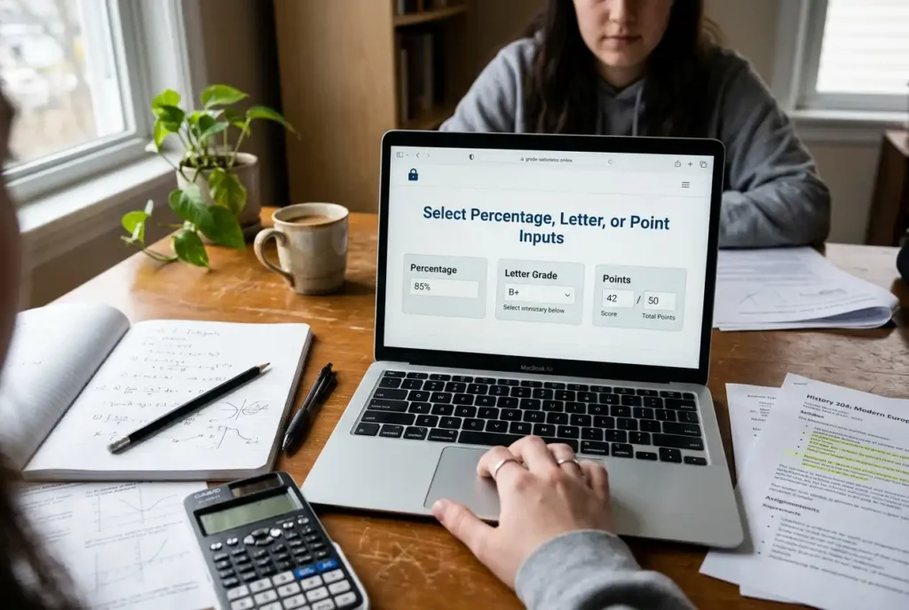 Percentage letter and point inputs in Grade Calculator